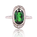 Ring 51 Old tsavorite garnet and diamond ring in pink 58 Facettes 22-491