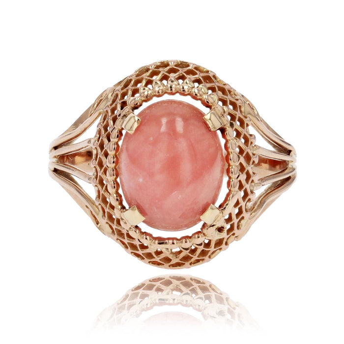 Bague 53 Bague ancienne rhodochrosite en or 58 Facettes 23-002