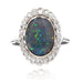 Ring 59 Old black opal and diamond ring 58 Facettes 22-226