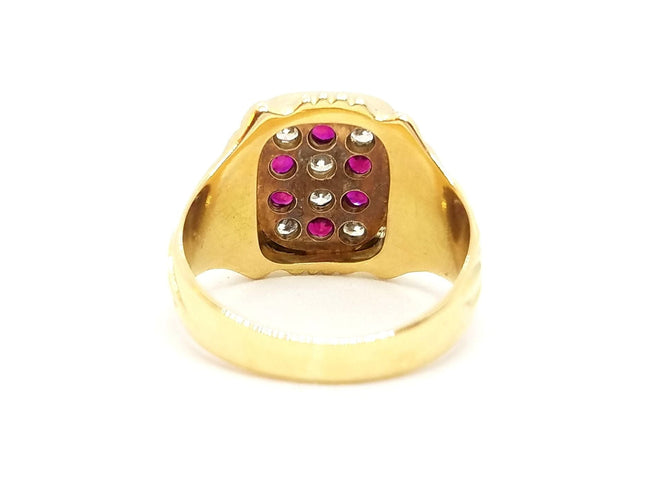 Bague 51 Bague Or jaune Diamants et Rubis 58 Facettes 588122CN