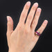 Ring 49 Tank ring in silver and calibrated synthetic rubies 58 Facettes 19-099B