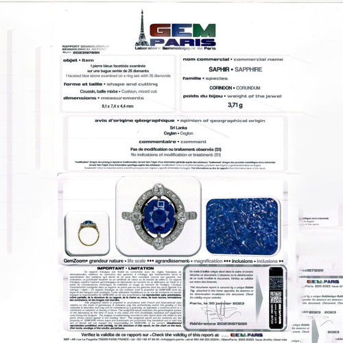 Bague 49 Bague années 1920, saphir Ceylan, diamants taille ancienne. 58 Facettes 32282