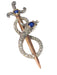 Brooch Gold diamond and sapphire brooch 58 Facettes 22297-0136