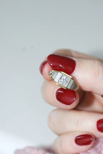 Bague Bague Art Déco escalier deux ors et diamant 58 Facettes