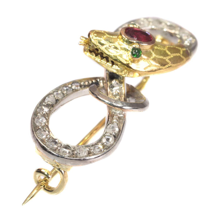 Broche Broche serpent en or, diamants 58 Facettes 19196-0143