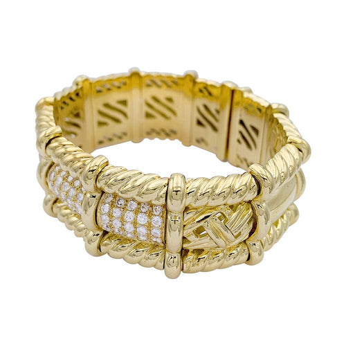 Bracelet Bracelet vintage, or jaune et diamants. 58 Facettes 32460
