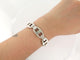 Bracelet vintage bracelet HERMES cassiopee 19 cm argent 925 & saphir blanc 58 Facettes 253329