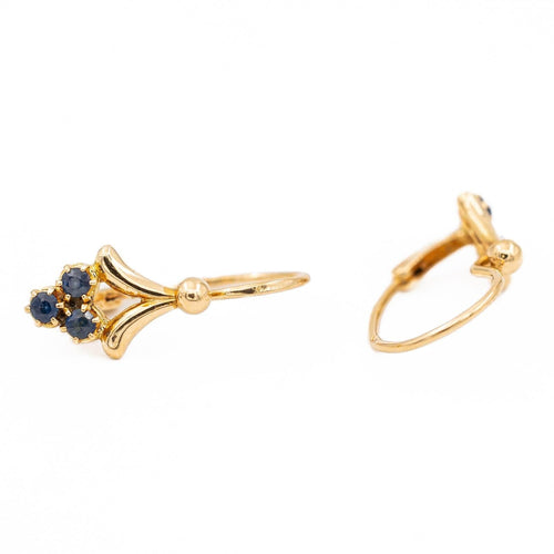 Boucles d'oreilles Boucles d'oreilles Dormeuses or jaune Saphir 58 Facettes 2172925CN