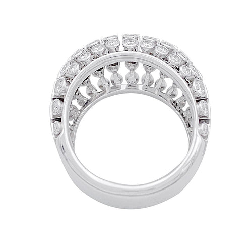Bague 55 Bague Cartier, "Couronne", or blanc, diamants. 58 Facettes 32251