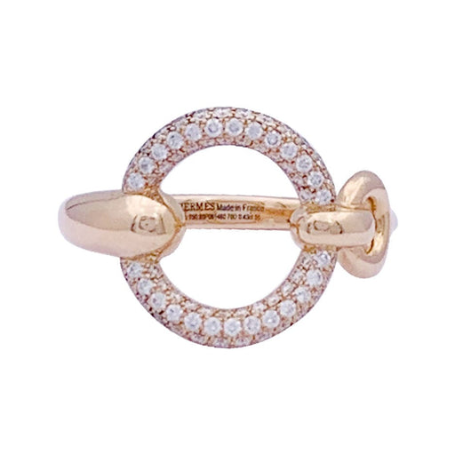 Bague 56 Bague Hermès "Filet d'or", or rose, diamants. 58 Facettes 33474