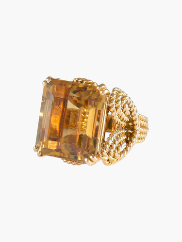 Bague Citrine / 51 / Or Jaune BAGUE "CORDAGE" CITRINE & OR 58 Facettes BO/220026 STA