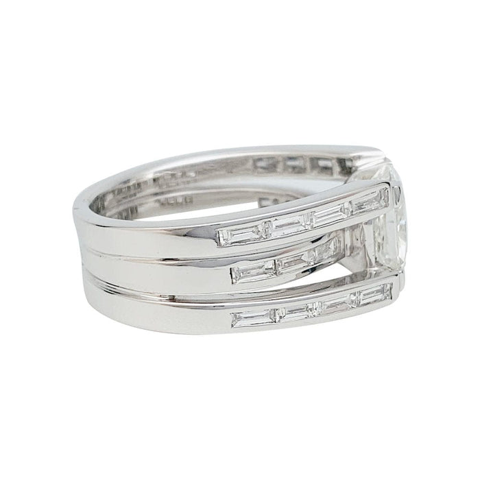 Bague 52 Bague or blanc, diamants coussin 2,01 carats. 58 Facettes 31230