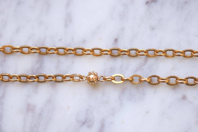 Collier Sautoir ancien en or rose 58 Facettes