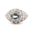 Ring Dome ring in platinum sapphire and diamonds 58 Facettes B0044