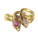 Ring 55 Gold ring with diamond and ruby 58 Facettes 22272-0076