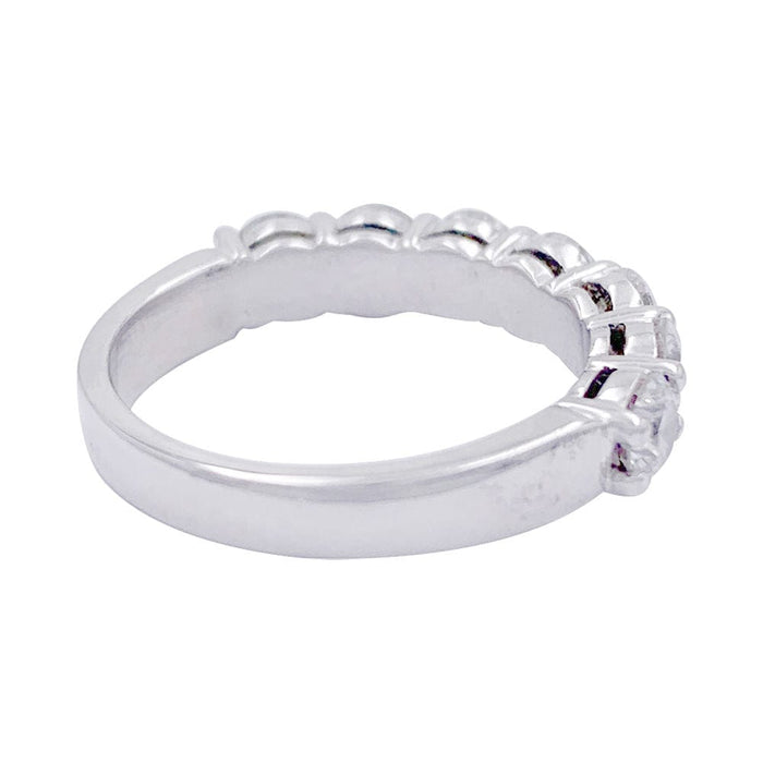 Bague 52 Alliance demi-tour or blanc, diamants. 58 Facettes 32217