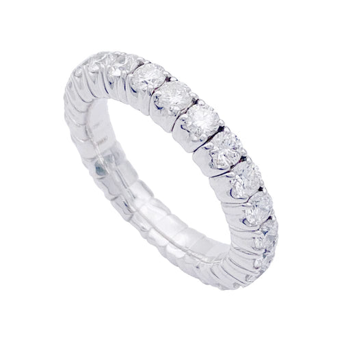 Bague 52 Alliance tour complet or blanc, diamants. 58 Facettes 33230