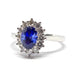 Ring Marguerite ring sapphire diamonds white gold 58 Facettes