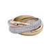 Ring 48 Cartier ring, Trinity, 3 golds, diamonds. 58 Facettes 32387