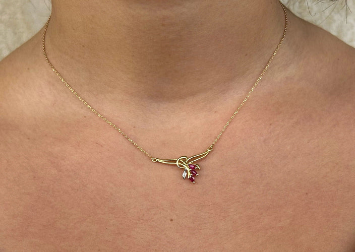 Collier COLLIER OR & RUBIS 58 Facettes BO/220063 NSS