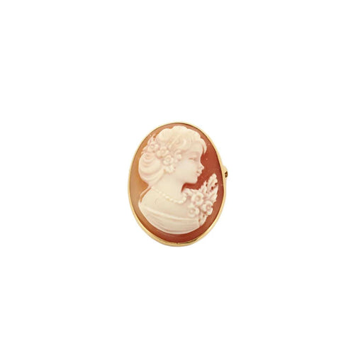 Pendant Brooch Yellow Gold Cameo on Agate 58 Facettes BO/230089