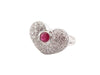 Ring 61 heart ring set with 65 diamonds 1.62ct & 1 ruby ​​61 in white gold 58 Facettes 258508