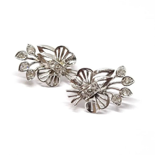 Boucles d'oreilles Boucles d'oreilles vintage diamants & or blanc 58 Facettes