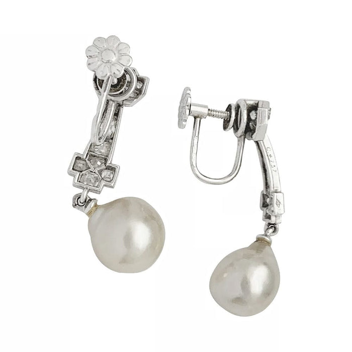 Boucles d'oreilles Boucles d'oreilles Mellerio dits Meller en or, platine, diamants et perles. 58 Facettes 31910