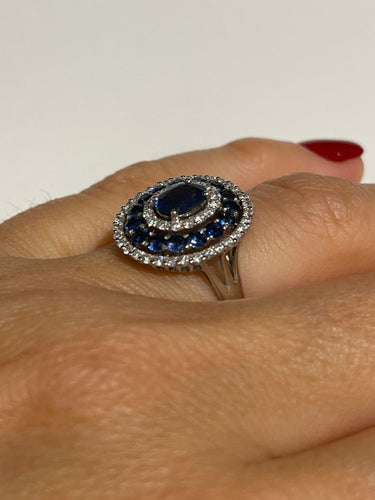 Bague Bague duchesse Saphir Diamants 58 Facettes