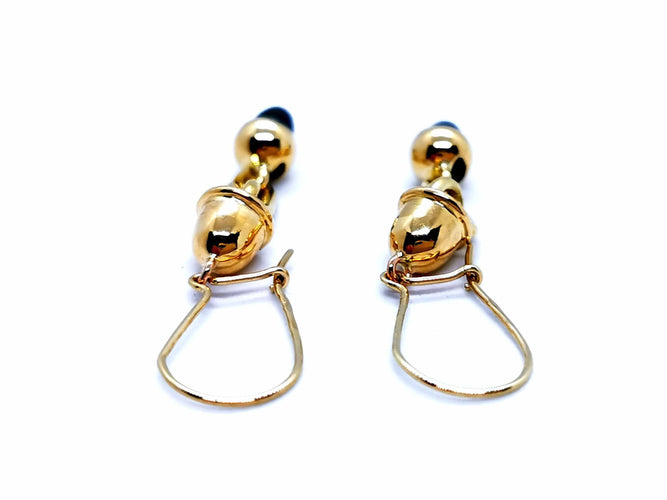 Boucles d'oreilles Boucles d'oreilles Or jaune Saphir 58 Facettes 1052836CD