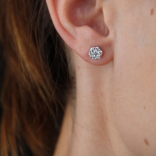 Boucles d'oreilles Boucles d'oreilles fleurs de diamants 58 Facettes 23-255A