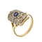 Bague 56 Bague rectangulaire Saphir Diamants 58 Facettes 29610