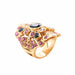 Ring 59 Brilliant Yellow Gold, Sapphire and Ruby Ring 58 Facettes 61E00427