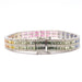 Bracelet Bracelet rivière saphirs multicolores diamants or blanc 58 Facettes