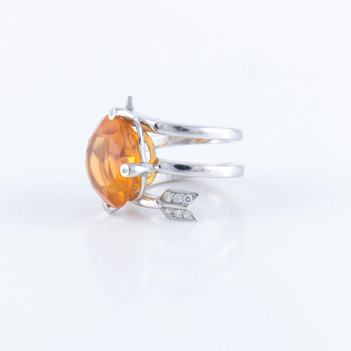 Bague 51.5 Bague Lorenz Baümer en Or, Citrine et Diamants 58 Facettes