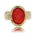 Ring 51 Old coral cameo ring 58 Facettes 23-346B