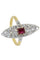 Bague 53 MARQUISE ANCIENNE RUBIS ET DIMANANTS 58 Facettes 052881