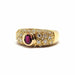 Ring Vintage ring in yellow gold, rubies & diamonds 58 Facettes