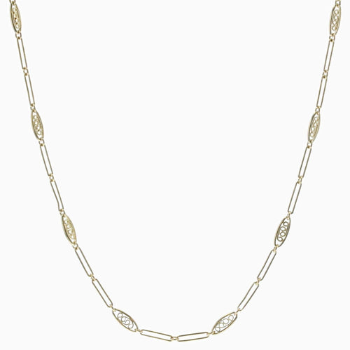 Collier Chaîne or jaune maillons filigranés 58 Facettes 19-458B