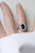Ring 55 Art Deco pompadour ring White gold Platinum Sapphire Diamonds 58 Facettes
