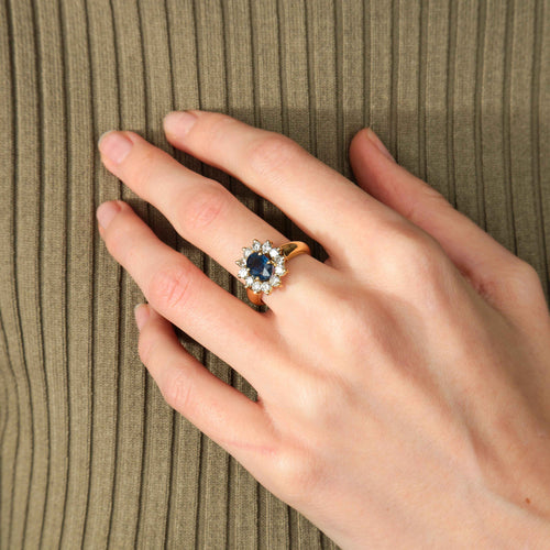 Bague BAGUE FLEUR, SAPHIR & DIAMANTS 58 Facettes BO/220141