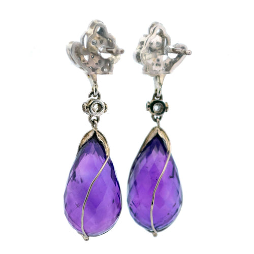 Boucles d'oreilles Boucles d'oreilles améthyste, diamant 58 Facettes EB13D5FC969440BFAECD8C09B19B3B4E