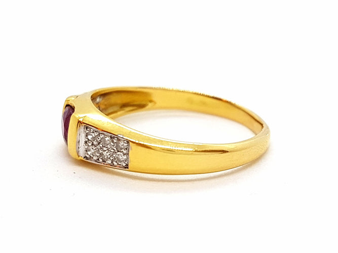 Bague 58 Bague Or jaune Rubis 58 Facettes 06348CD