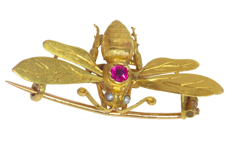 Broche Broche insecte bourdon doré 58 Facettes 22292-0339