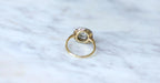 Ring 53 Art Deco Ring Yellow Gold Platinum Diamonds Sapphires 58 Facettes