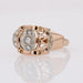 Ring 53 Vintage openwork ring in pink gold with diamonds 58 Facettes 15-399B