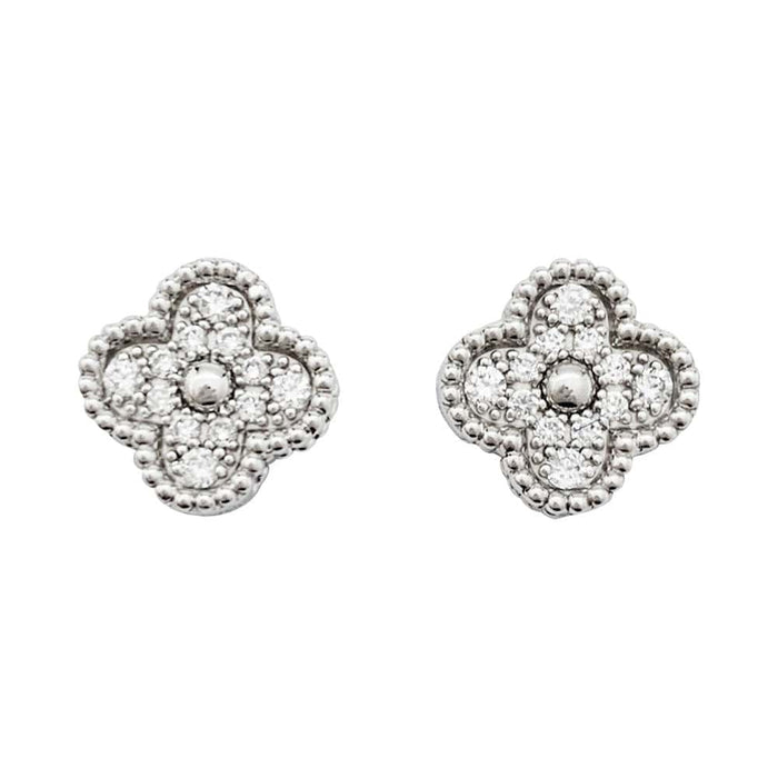 Boucles d'oreilles Boucles d'oreilles Van Cleef et Arpels "Sweet Alhambra", or blanc et diamants. 58 Facettes 31023
