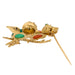 Brooch Bird Brooch Yellow Gold Coral 58 Facettes 2737234CN