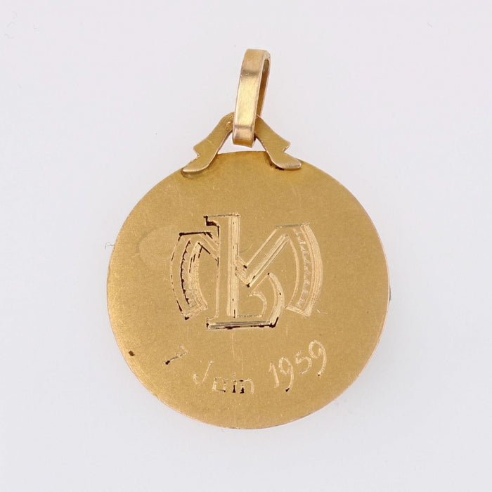 Pendentif Médaille en or rose Vierge Marie auréolée 58 Facettes 19-135A