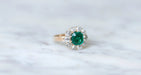 Ring 55.5 Colombian emerald and diamond daisy ring 58 Facettes
